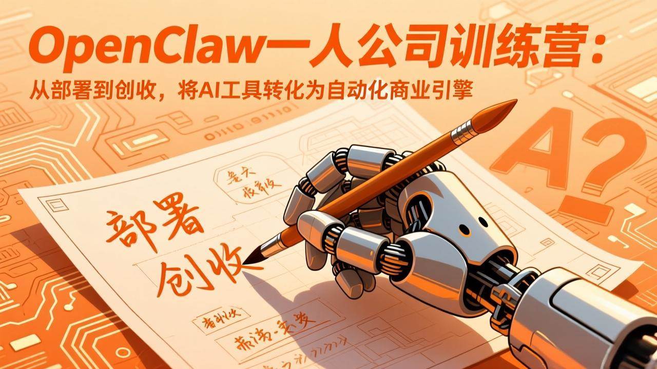 （17540期）OpenClaw小龙虾一人公司训练营 - 更新：从部署到赚钱，让AI工具变成你的自动化赚钱机器-安索博客网