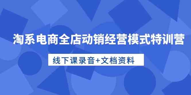 淘系电商全店动销经营模式特训营，线下课录音+文档资料-安索博客网