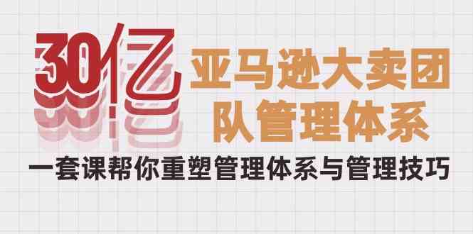 30亿大卖团队管理秘籍，一套课帮你搞定团队搭建和管人技巧-安索博客网