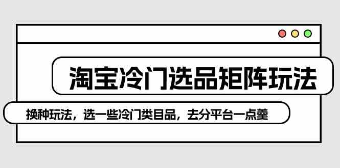 淘宝冷门选品矩阵玩法：换个思路，挑点冷门货，从平台那里分杯羹-安索博客网