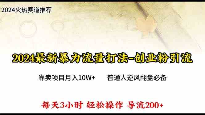 2024年最新暴力流量打法！每天引流300+，月入10W+的项目来了-安索博客网