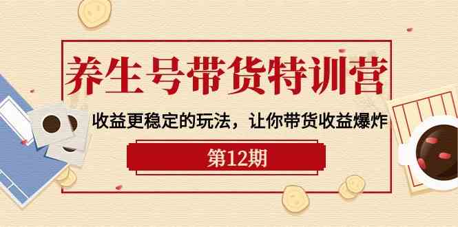 养生号带货特训营【第12期】稳定赚钱的新玩法，带货收益直接起飞！-9节直播课-安索博客网