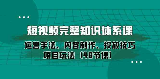 短视频完整知识体系课：运营、内容、投放、项目玩法（48节课）-安索博客网