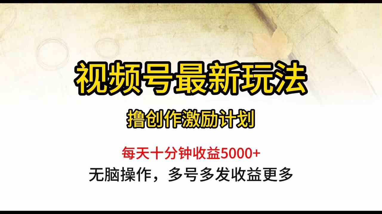 （10087期）视频号新玩法，每天一小时，月入5000+-安索博客网