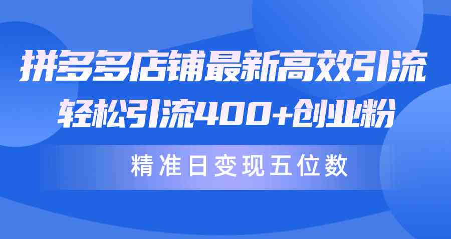拼多多店铺新玩法，轻松吸引400+创业粉，每天赚到五位数！-安索博客网