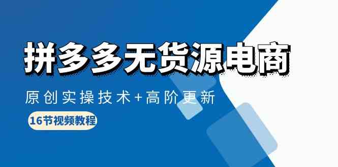 （10015期）拼多多无货源电商，原创实操技巧+高阶更新（16节视频课）-安索博客网