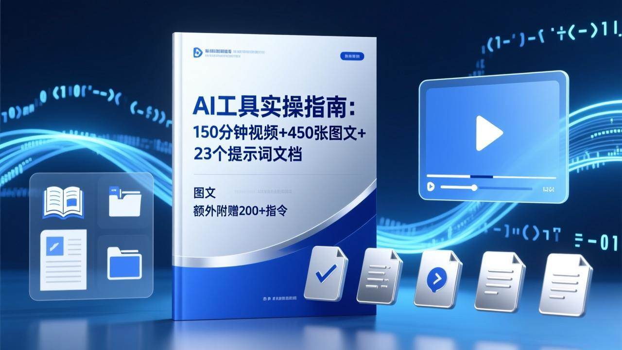 （17504期）AI工具实操指南：150分钟视频+450张图文+23个提示词文档，还送200+指令-安索博客网