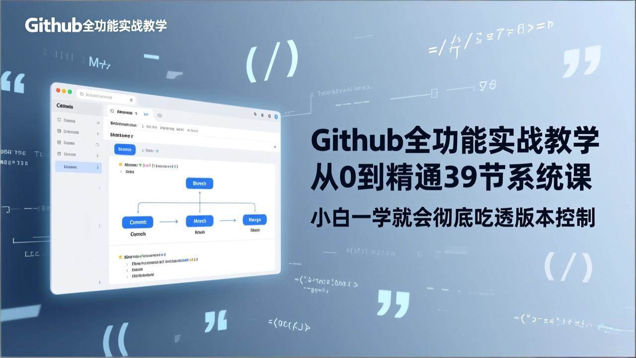 GitHub 全功能实战教学：39节课从0到精通，小白也能轻松玩转版本控制-安索博客网