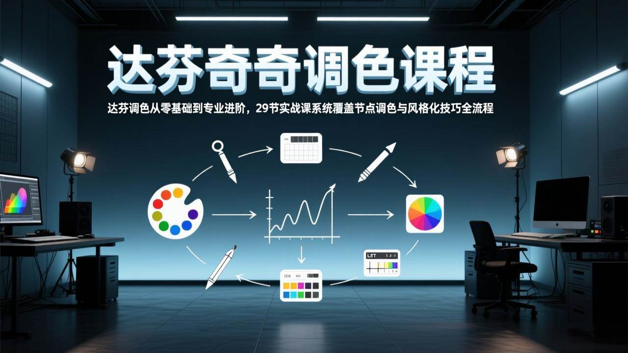 达芬奇调色从零开始到高手进阶，29节实战课带你搞定节点调色和风格化技巧-安索博客网