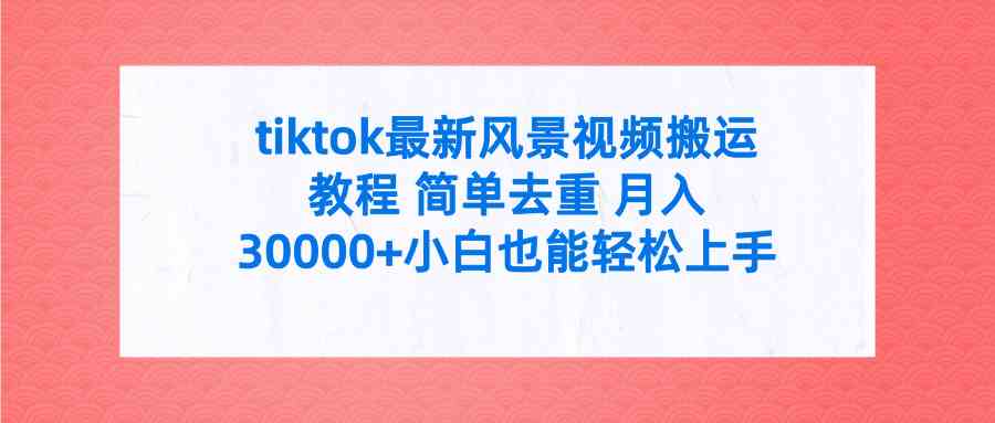 （9804期）TikTok最新风景视频搬运教程，简单去重，月入30000+，全套工具都给你-安索博客网