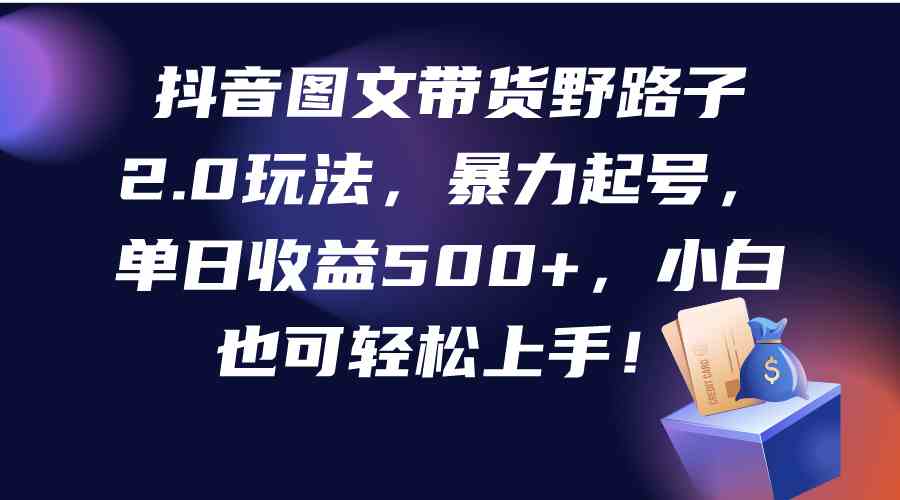 抖音图文带货野路子2.0，暴力起号，每天赚500+，小白也能玩！-安索博客网