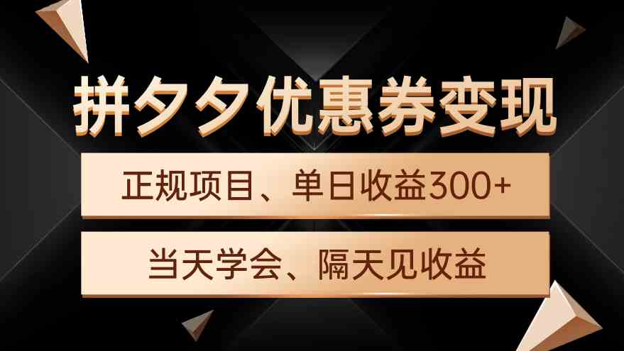 拼夕夕优惠券玩法，轻松日赚300+，手机电脑都能搞-安索博客网