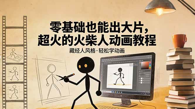 （17464期）零基础也能拍出大片！超火火柴人动画教程（藏经人风格）-安索博客网